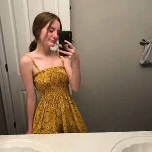 long yellow dress